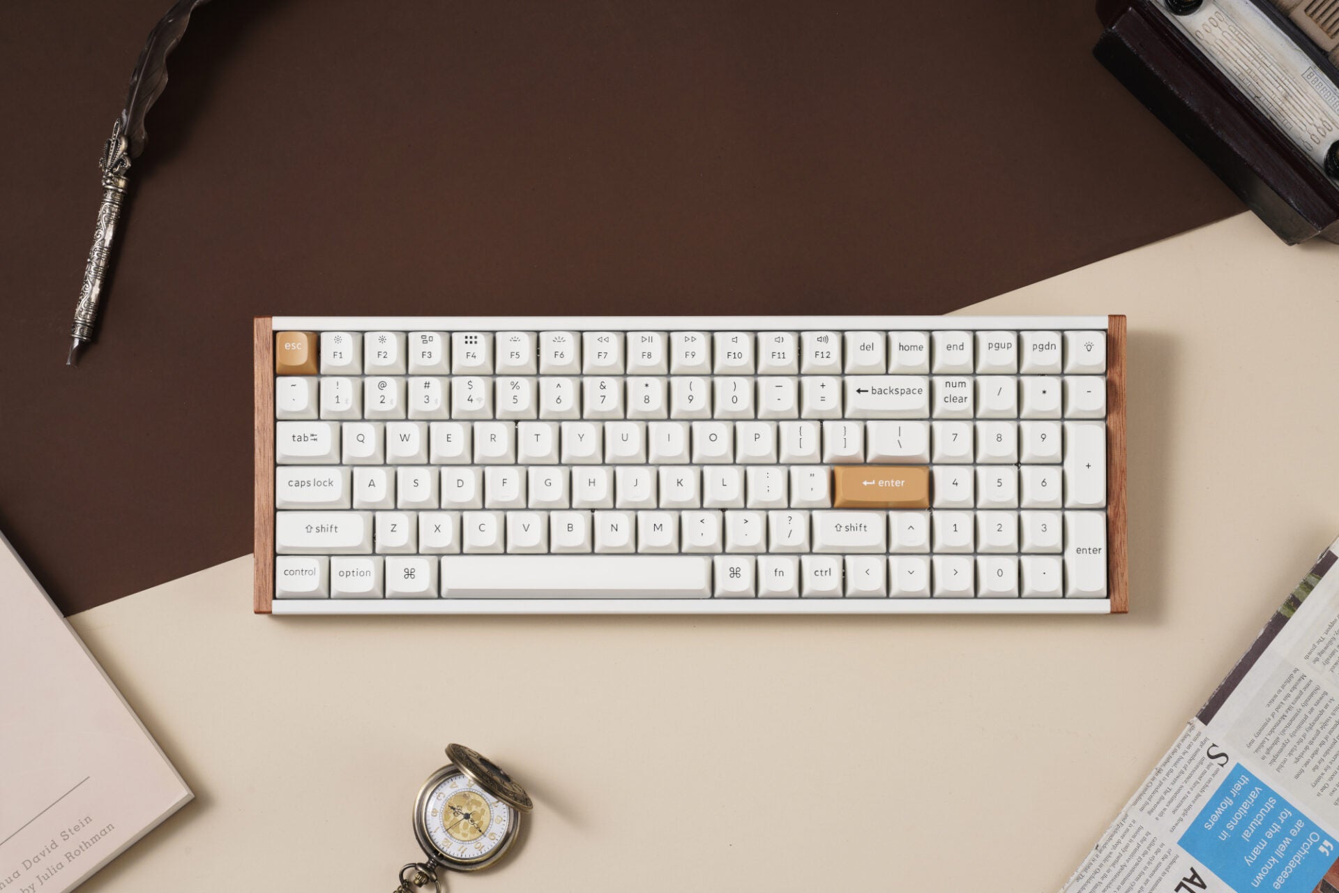 Keychron K4 HE 96% Magnetic Switch Hot-Swap RGB Wireless Keyboard – White (Wood + Aluminium) - image 5