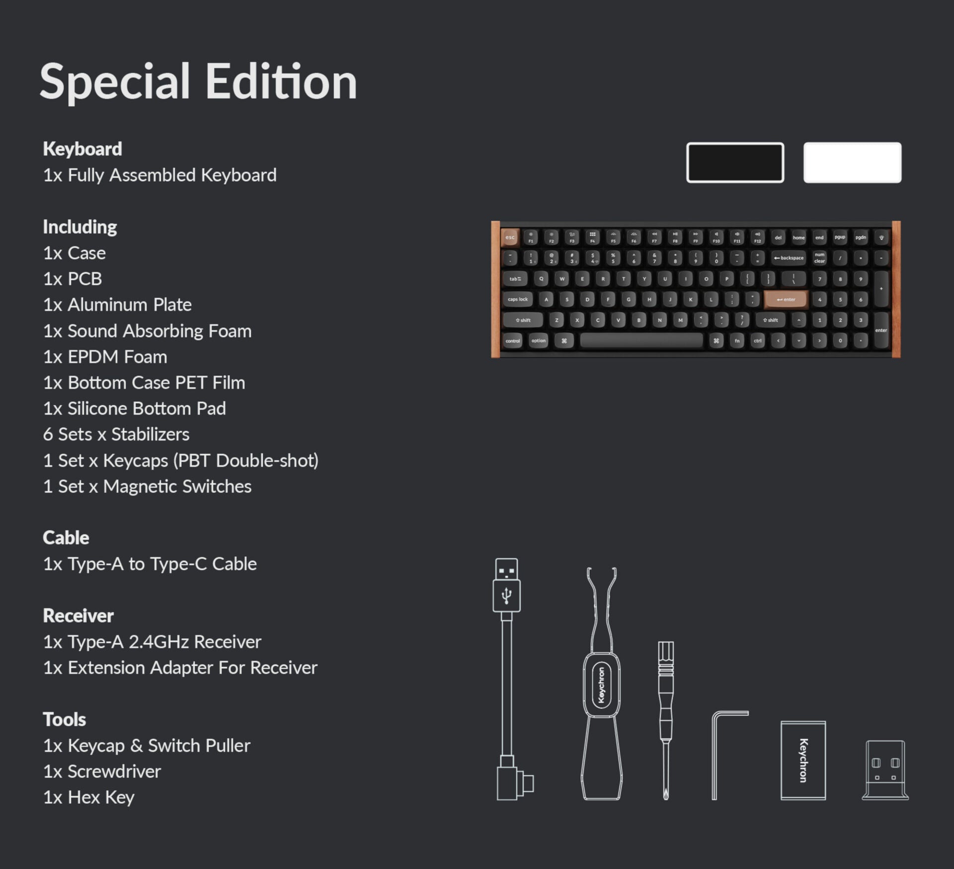 Keychron K4 HE 96% Magnetic Switch Hot-Swap RGB Wireless Keyboard – White (Wood + Aluminium) - image 6