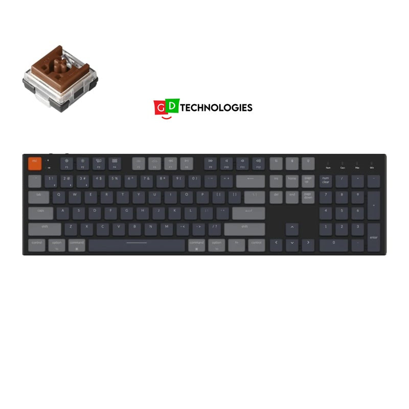 Keychron K5 ANSI Full Size Layout 104 Key – Brown Switch RGB Hot-Swap – Optical Wireless Low-Profile Keyboard