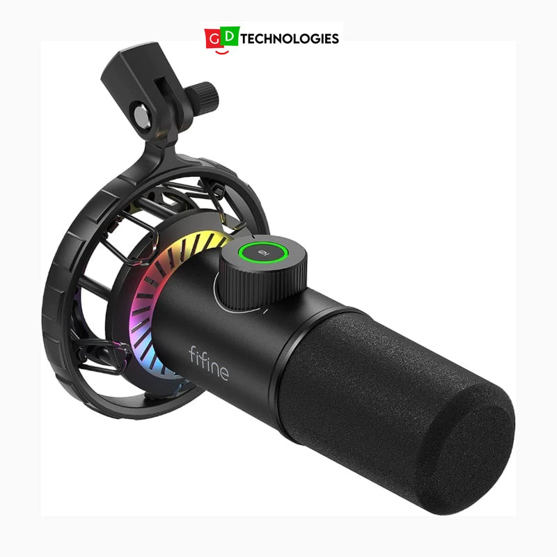 FIFINE MIC K658 USB DYNAMIC with Shock Mount – RGB