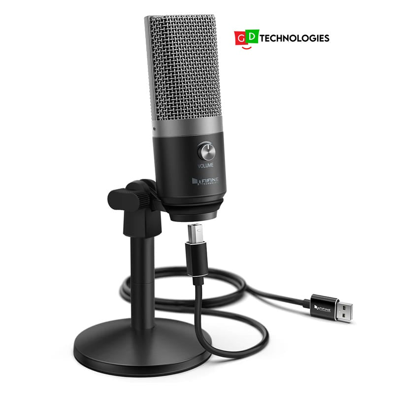 Fifine K670B Cardioid USB Condensor Microphone with Stand – Black