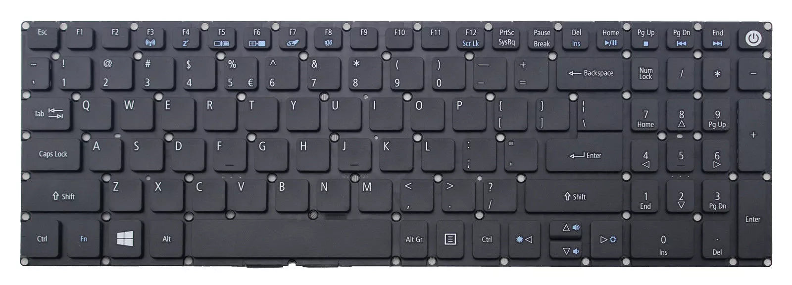 Acer Aspire E5-722, E5-772, V3-574G, E5-573T, E5-532G, E15 (E5-573), NKI151700K, No Frame, Laptop Keyboard Black