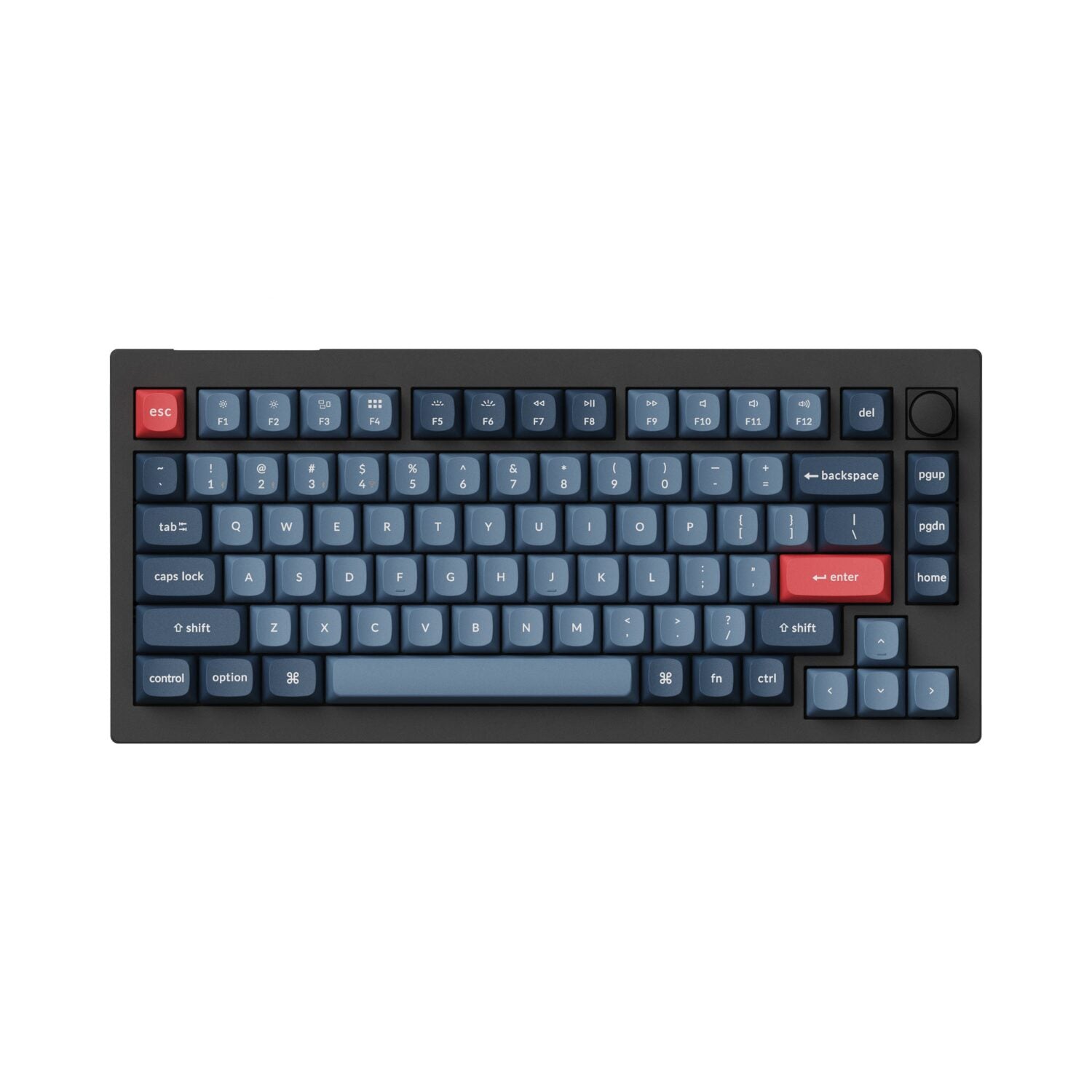 Keychron V1 Max QMK/VIA Wireless Custom Mechanical Keyboard | RED Switches - Black – image 2