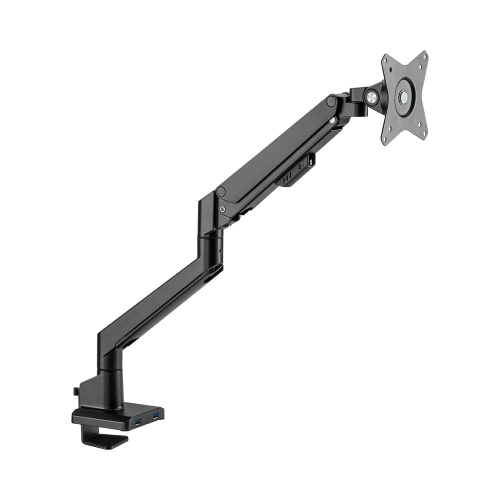 BRACKETS 17-32IN 9KG SINGLE MONITOR ARM WTH USB BK