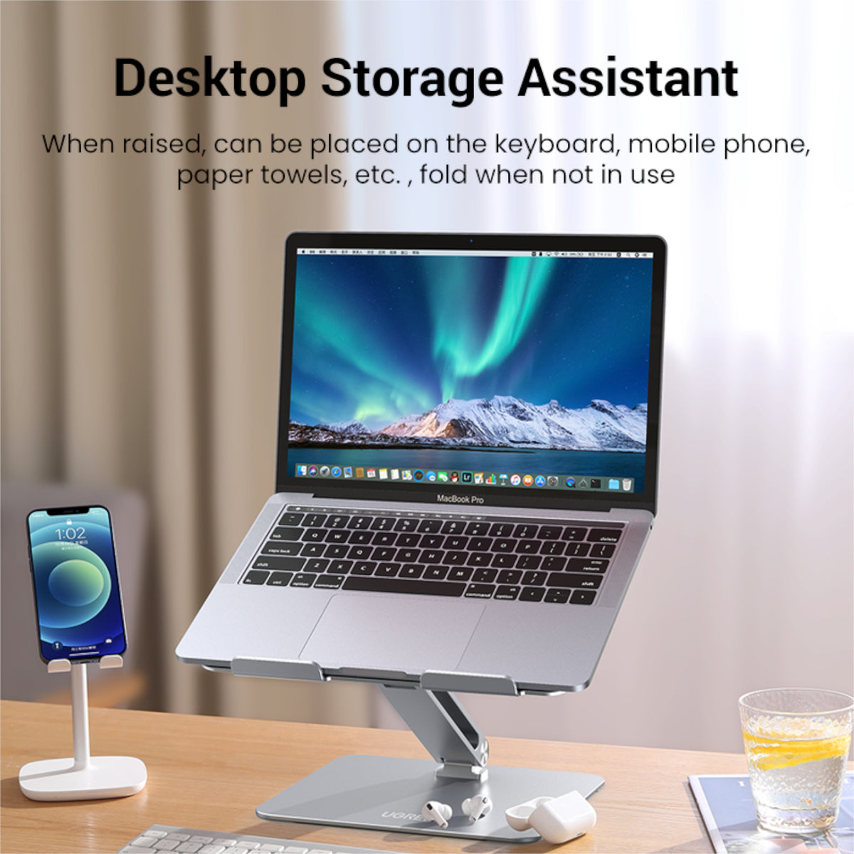 UGREEN Adjustable Laptop Stand (Silver) – image 3