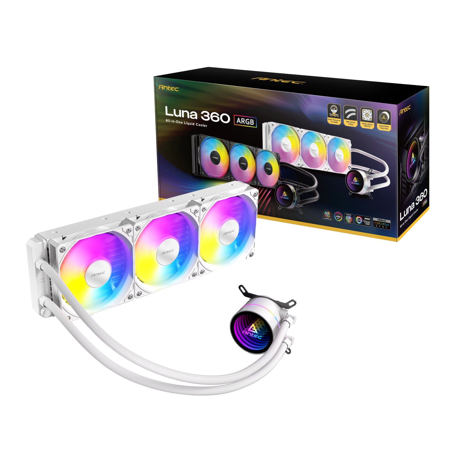 Antec Luna 360 ARGB CPU Liquid Cooler - White – image 7