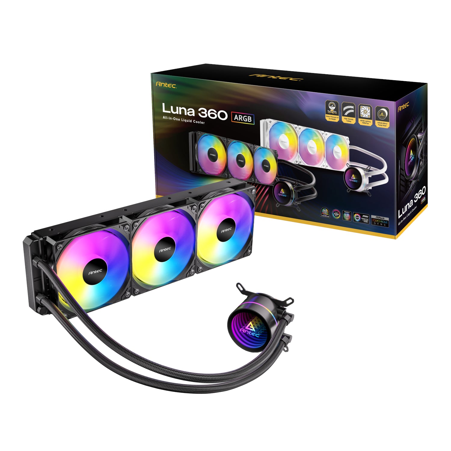 Antec Luna 360 ARGB CPU Liquid Cooler - Black – image 7