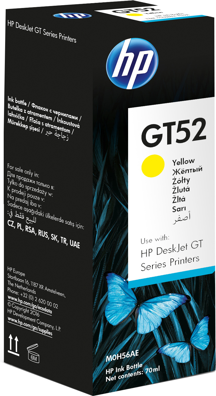 HP GT52 YELLOW ORIGINAL INK BOTTLE - M0H56AE