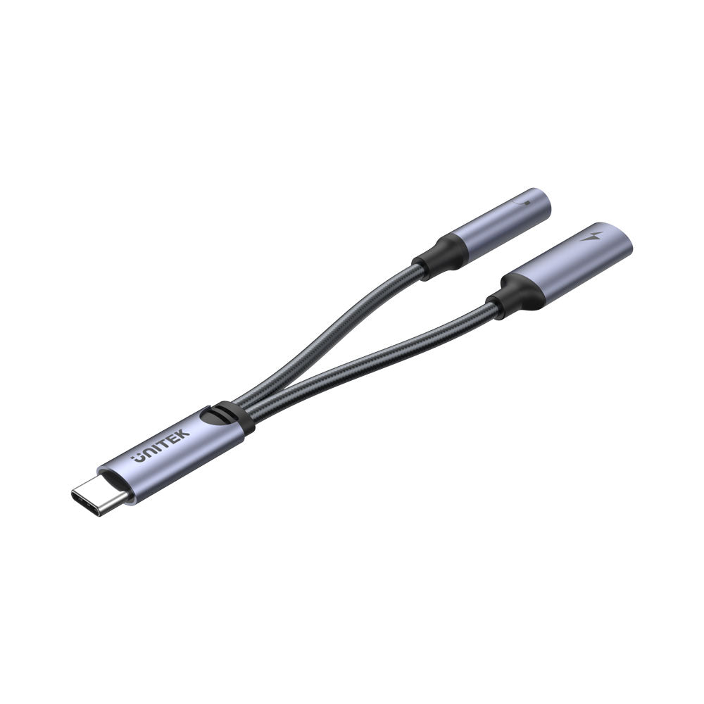 UNITEK M205A TYPE-C TO 3.5MM HEADPHONE JACK ADAPTER SPLITTER WITH FAST CHARGING