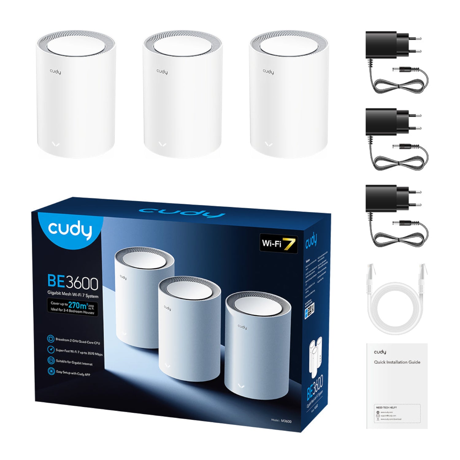 Cudy BE3600 Gigabit Mesh Wi-Fi 7 System – 3 Pack – image 5