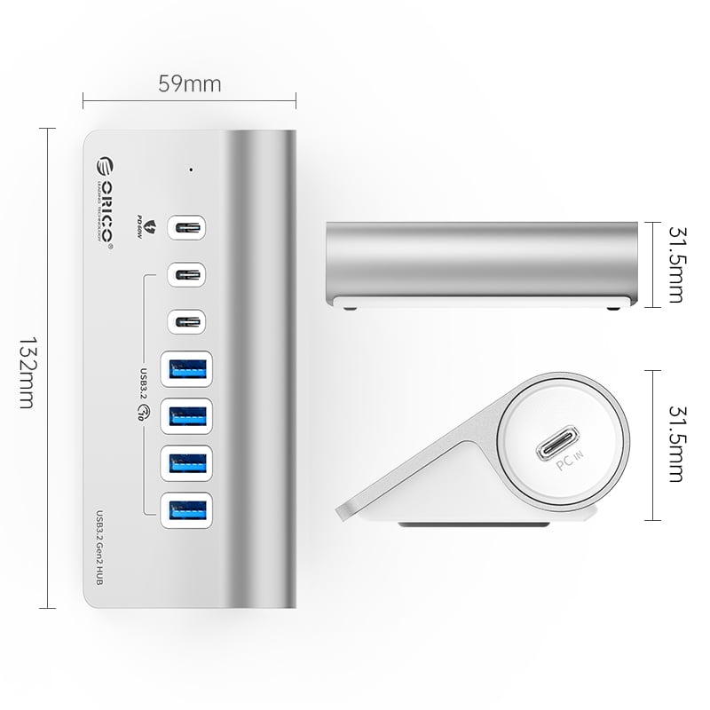 ORICO Aluminum Alloy 7 Port USB Hub