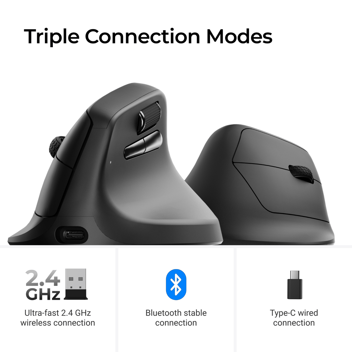 Keychron M5-A29 1K Wireless Mouse (BT/2.4GHz/Wired) - Black – image 7