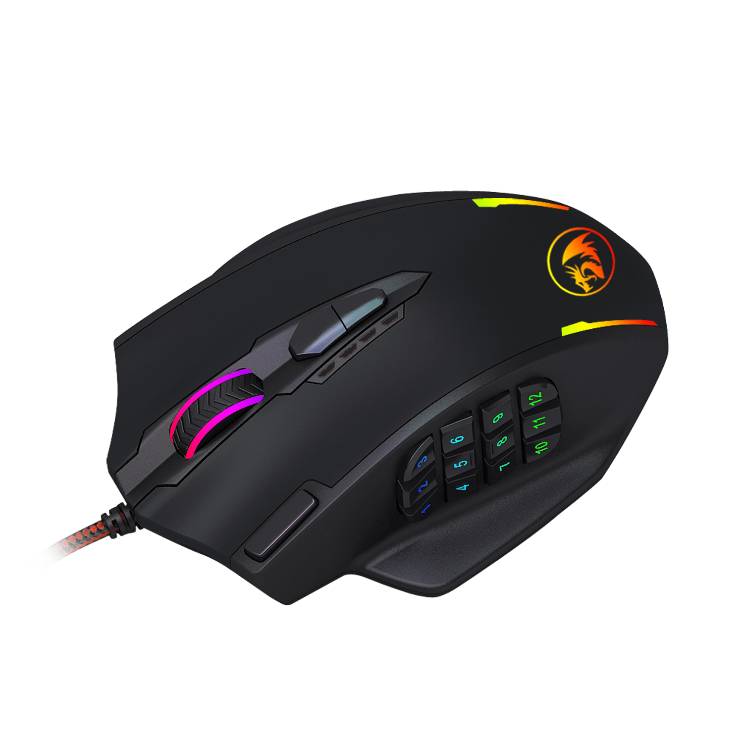 REDRAGON IMPACT 12400DPI MMO Gaming Mouse - Black - image 5