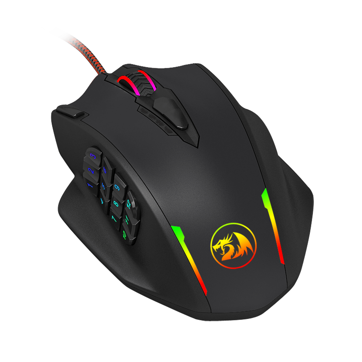 REDRAGON IMPACT 12400DPI MMO Gaming Mouse - Black - image 6
