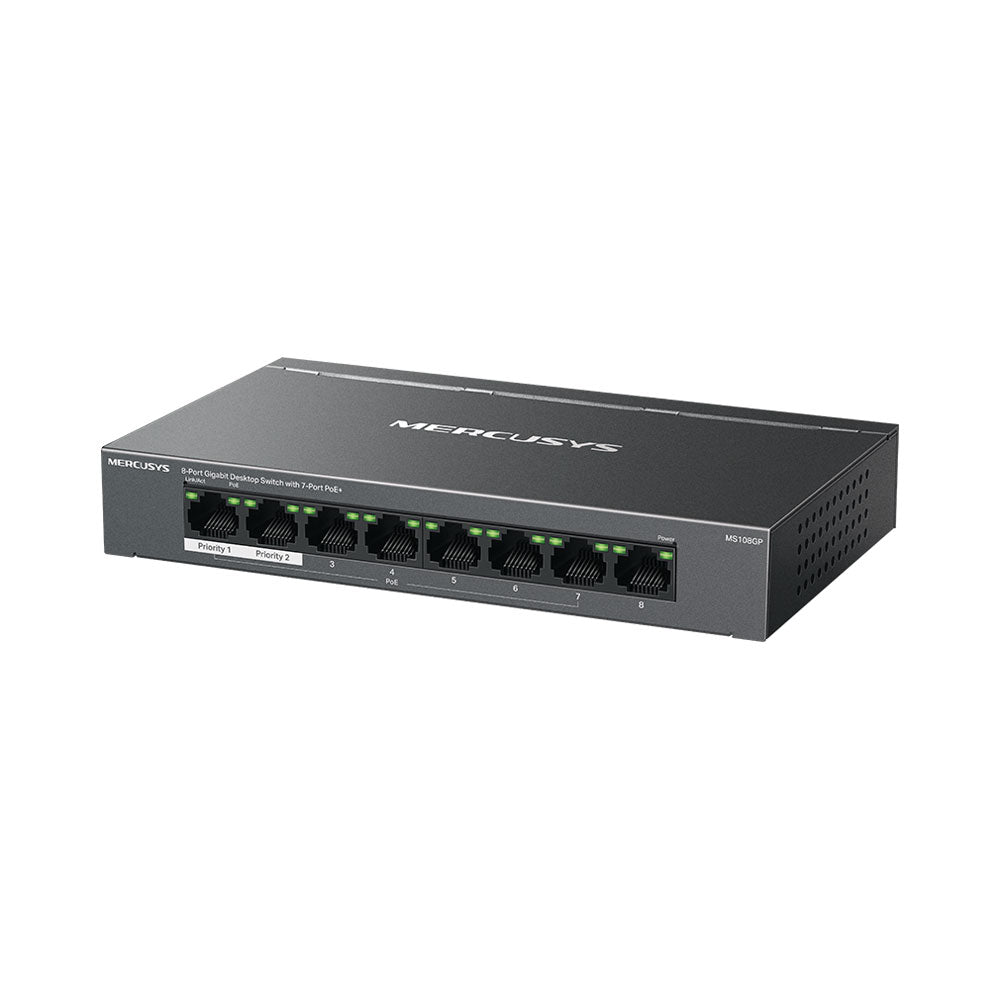 MERCUSYS 8-PORT GB DESKTOP SWITCH WITH 7-PORT POE+