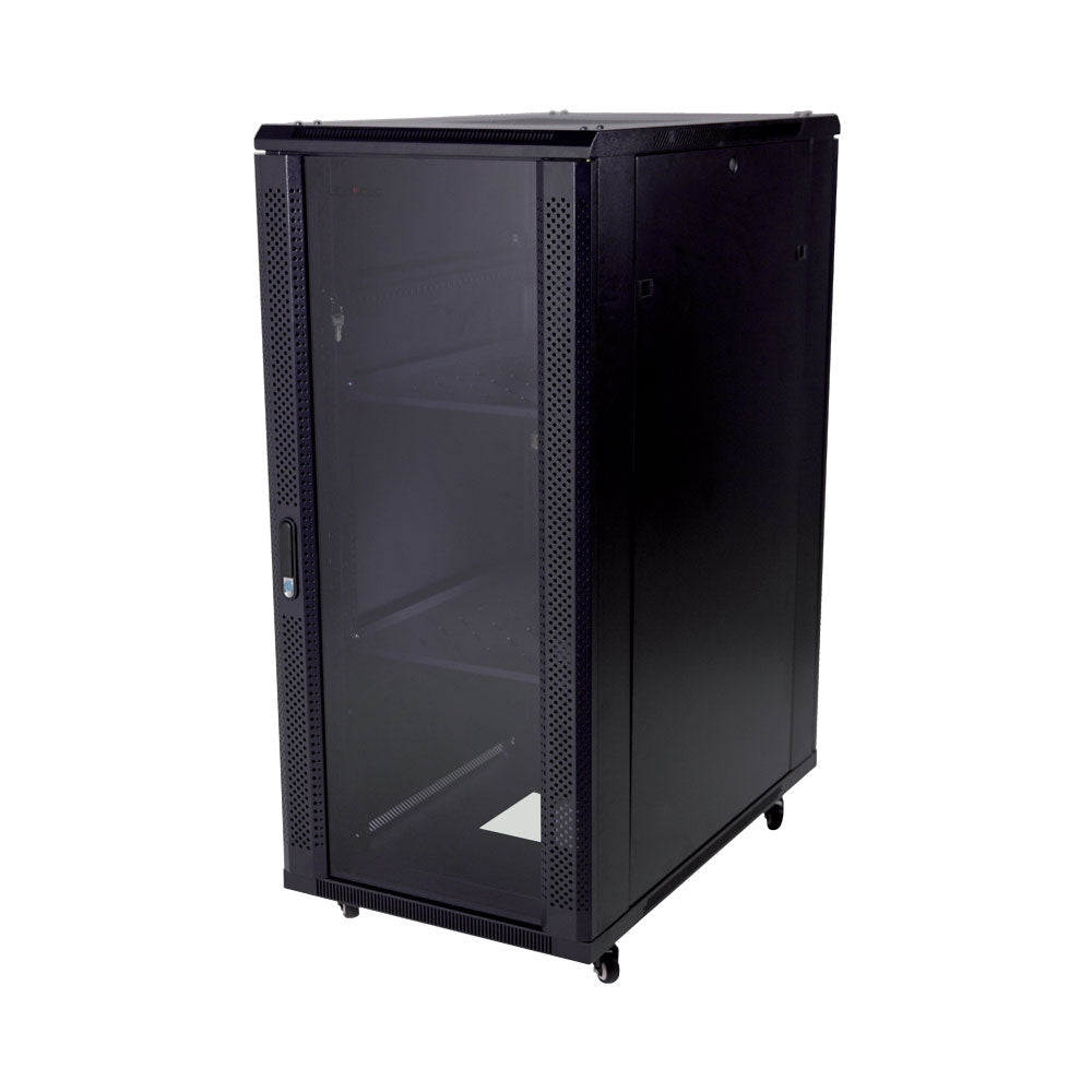 22U 600X1000MM, 1 SHELF, 4 FANS, GLASS DOOR..