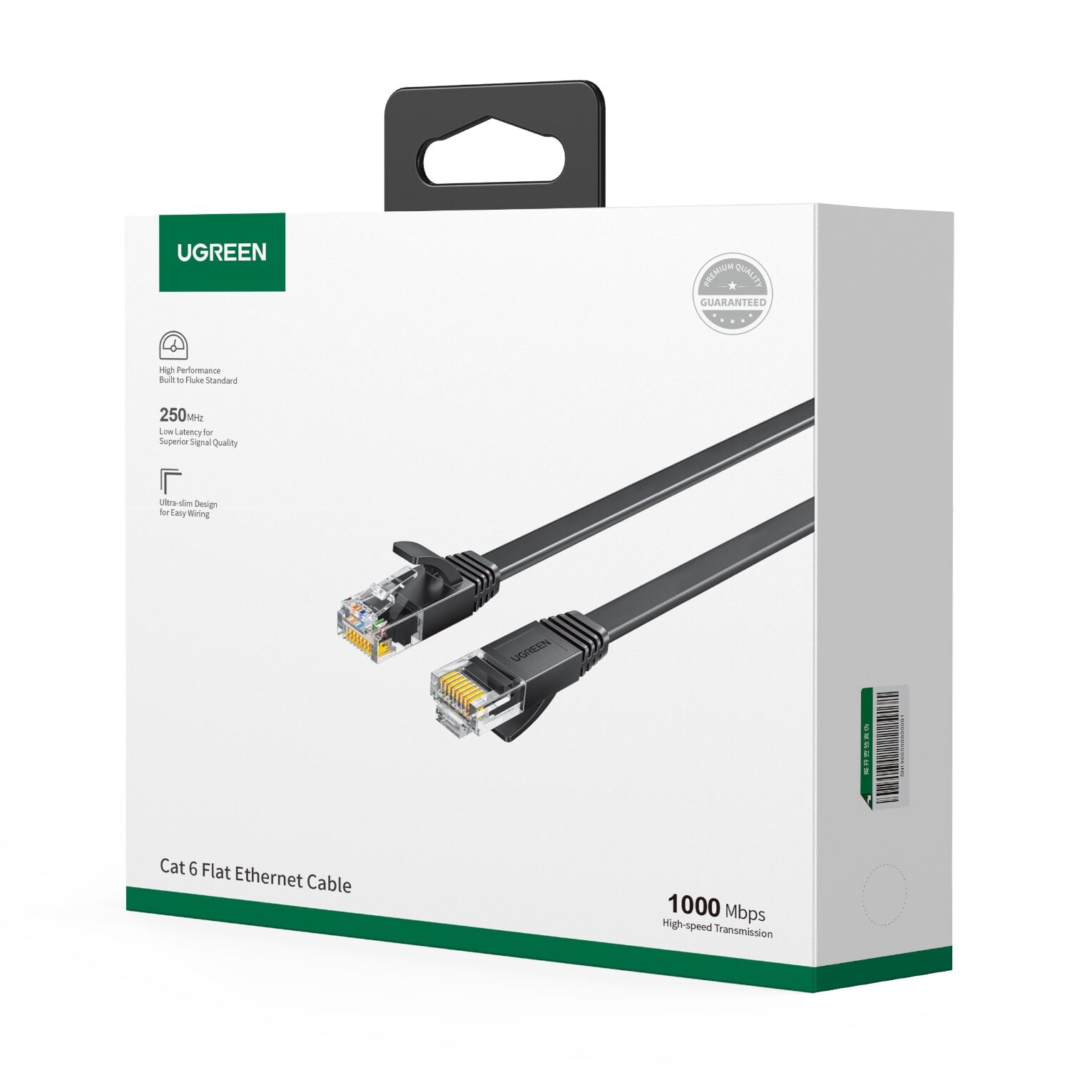 UGREEN NW102 Cat6 U/UTP Flat Ethernet Cable 10m - Black – image 5
