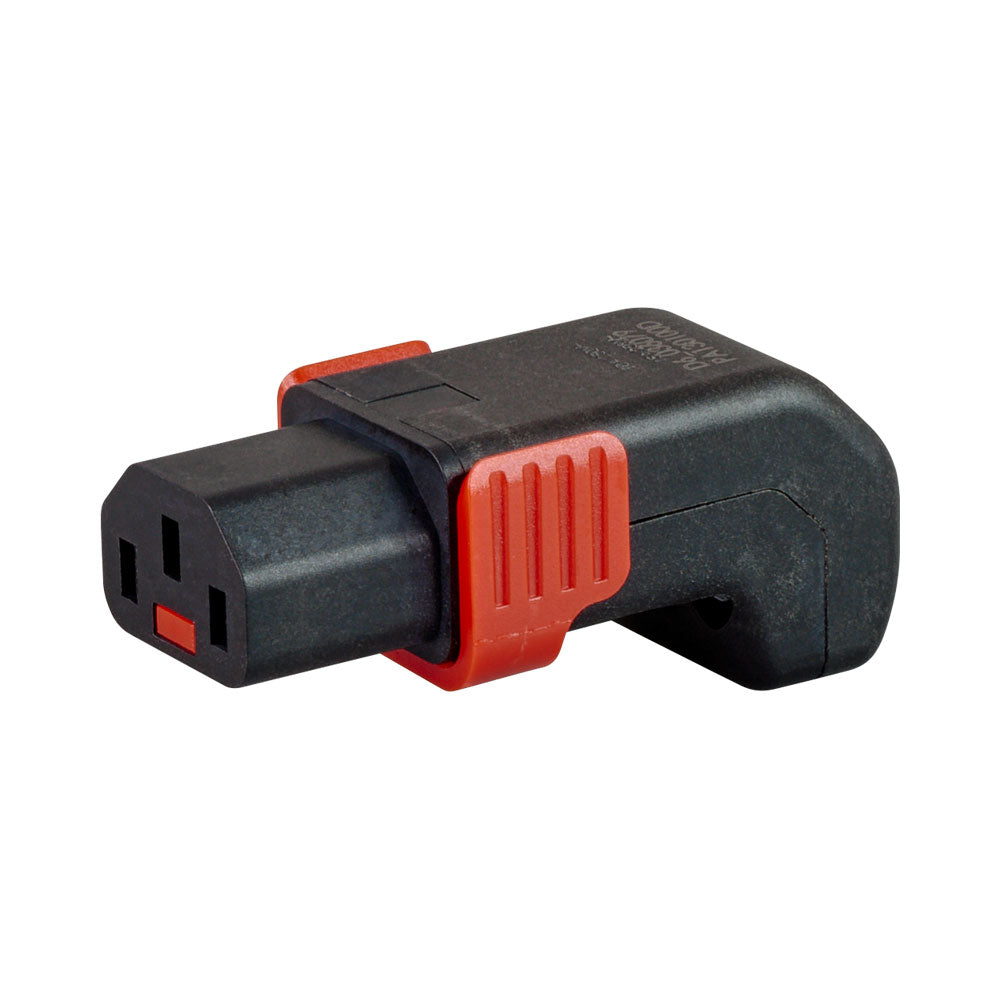 IECLOCK FEMALE KETTLE LOCKABLE CONNECTOR - ANGLED-DOWN AND REWIREABLE