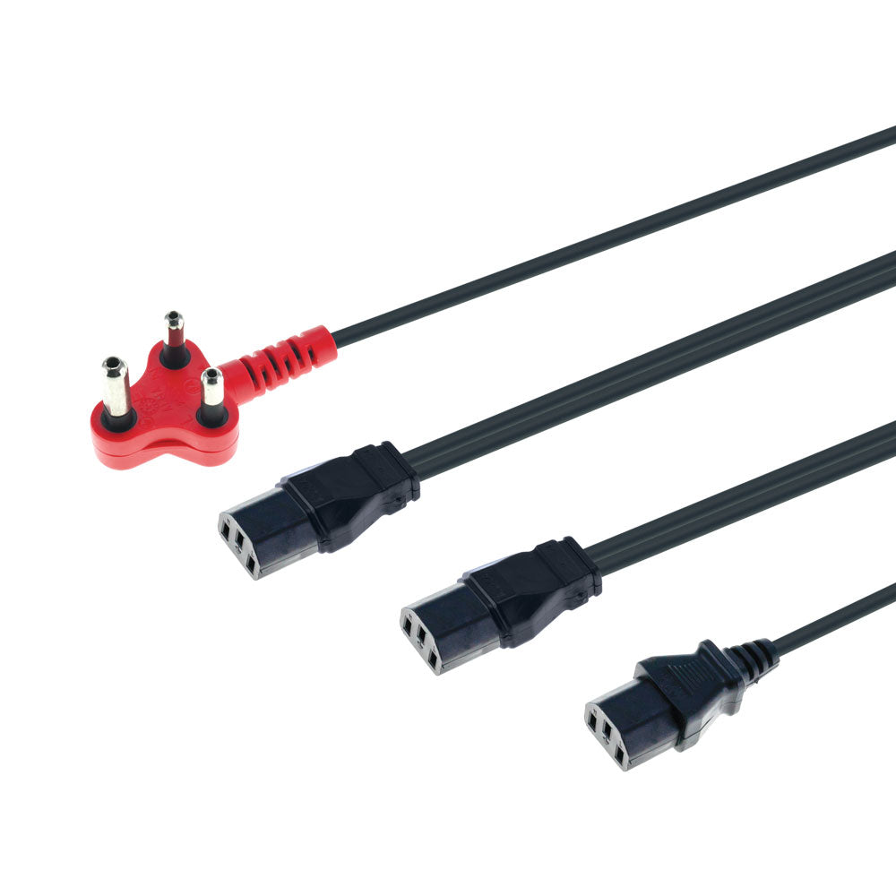 LINKQNET 4M DEDICATED PLUG POWER CABLE WITH 3X IEC C13 FEMALE CONNECTORS