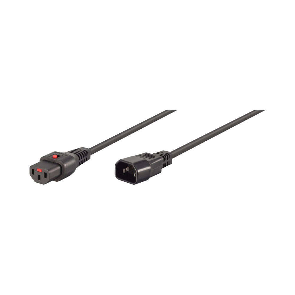 2M C13 F TO C14 M LOCKABLE POWER CABLE BLACK