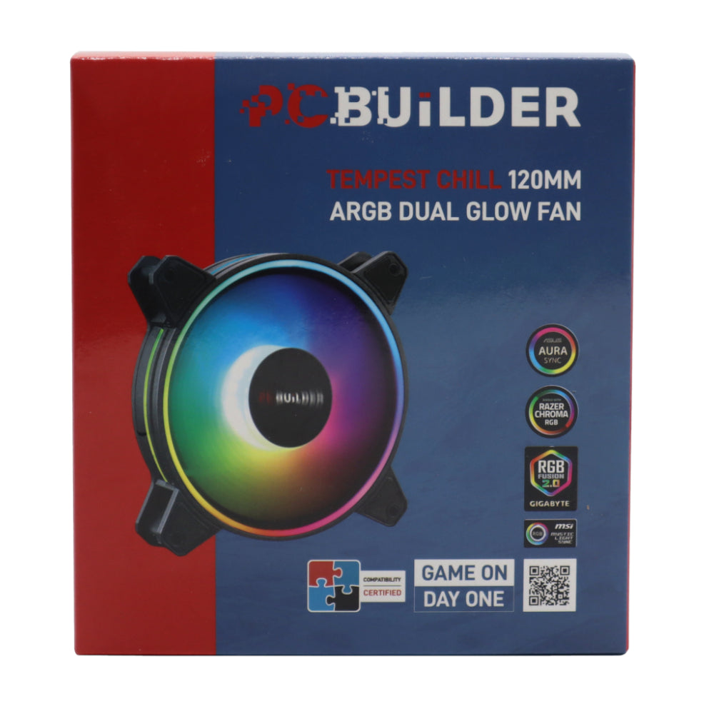 PCBuilder Tempest Chill 120MM ARGB Dual Glow Fan – image 2