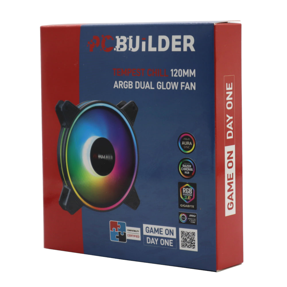 PCBuilder Tempest Chill 120MM ARGB Dual Glow Fan – image 3