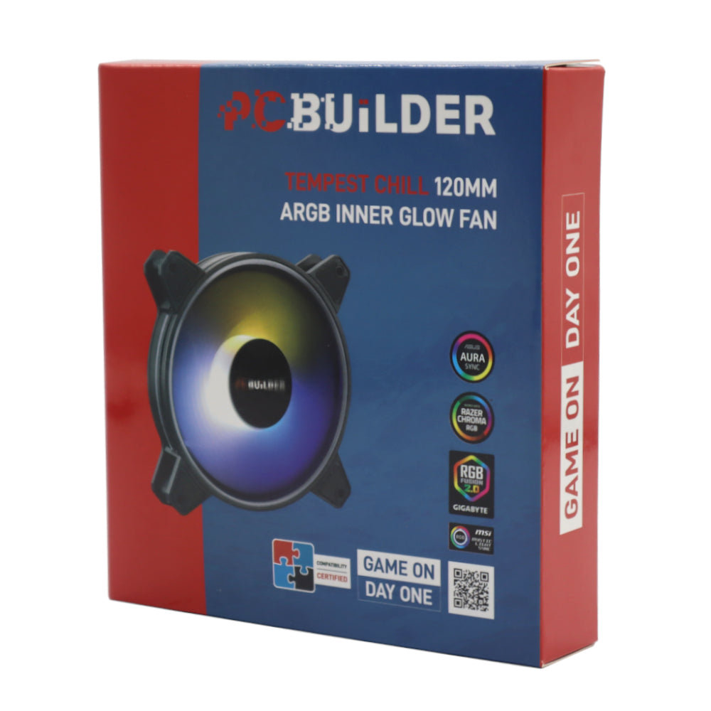 PCBuilder Tempest Chill 120MM ARGB Inner Glow Fan – image 3