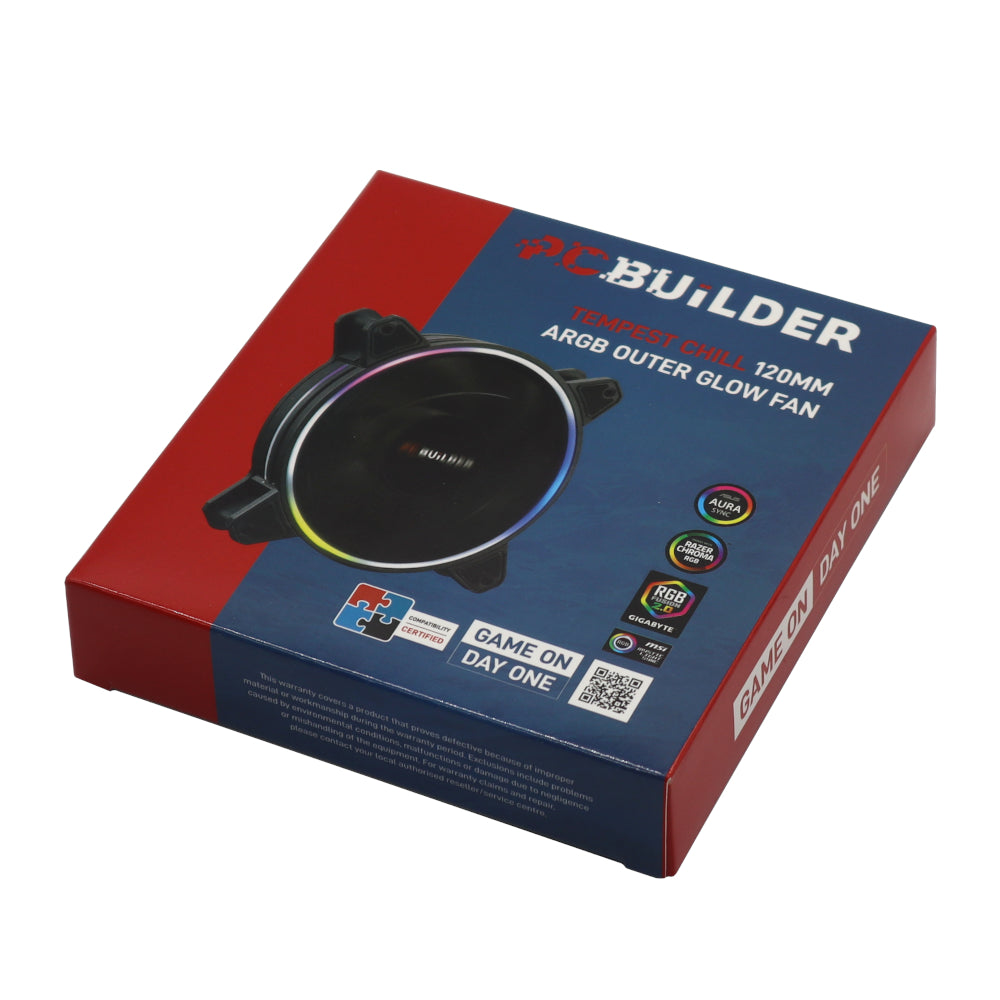PCBuilder Tempest Chill 120MM ARGB Outer Glow Fan – image 5