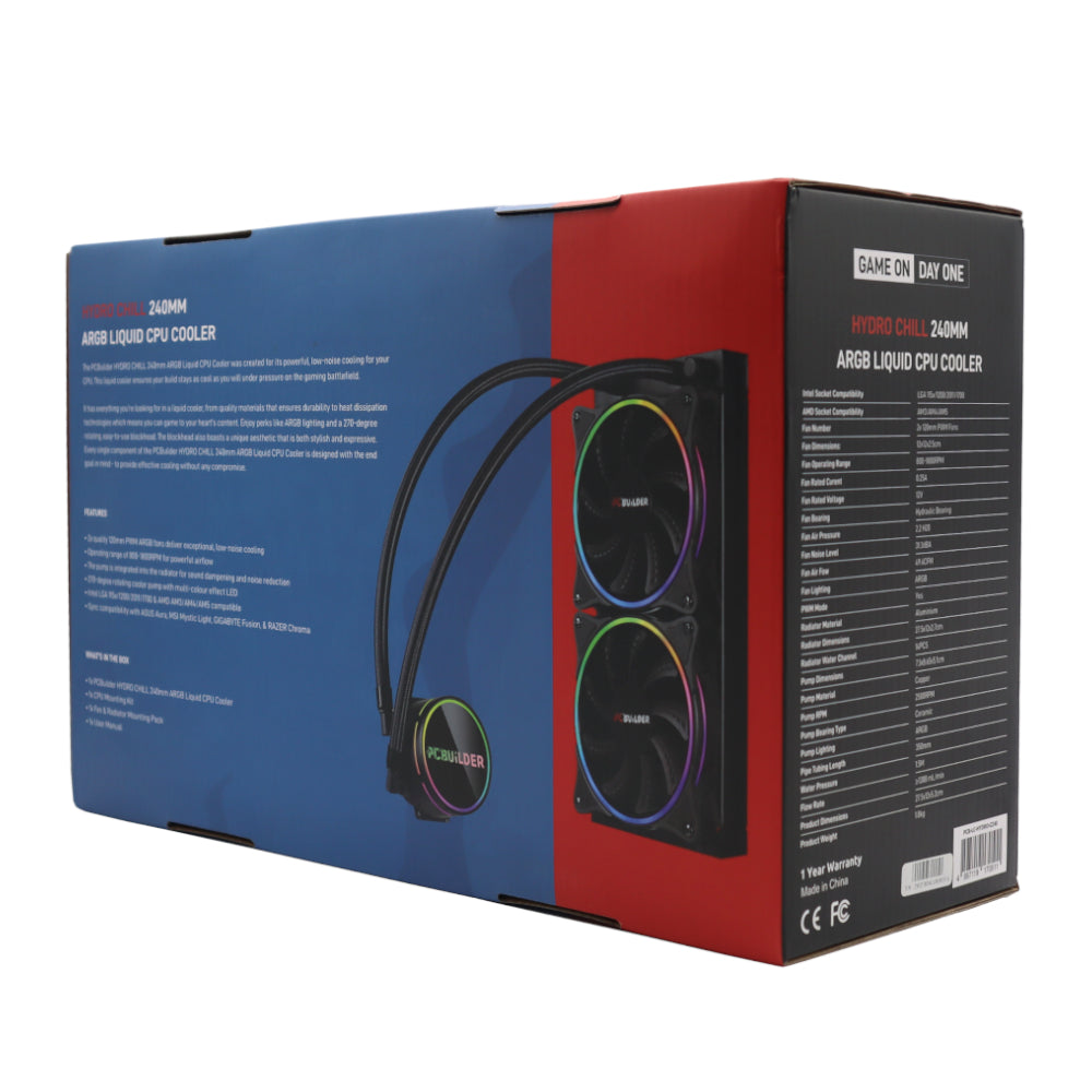 PCBuilder Hydro Chill 240MM AIO Liquid CPU Cooler ARGB - image 6