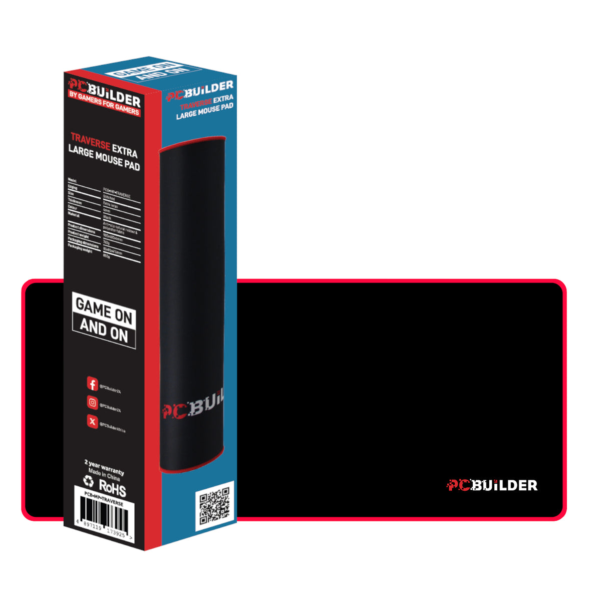 PCBuilder Traverse Extra Large Mouse Pad Black PCB-MP-TRAVERSE