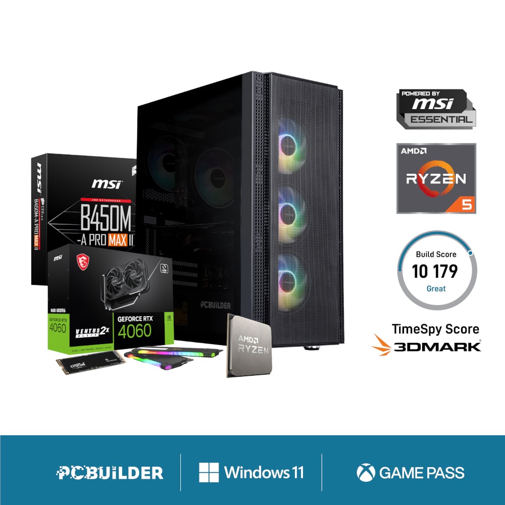 PCBuilder AMD Ryzen 5 5600X BARRICADE Windows 11 Gaming PC