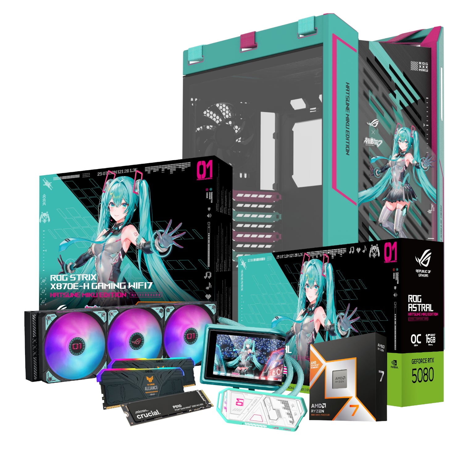 PCBuilder Ryzen 7 9800X3D ASUS X MIKU Windows 11 Gaming PC – image 2