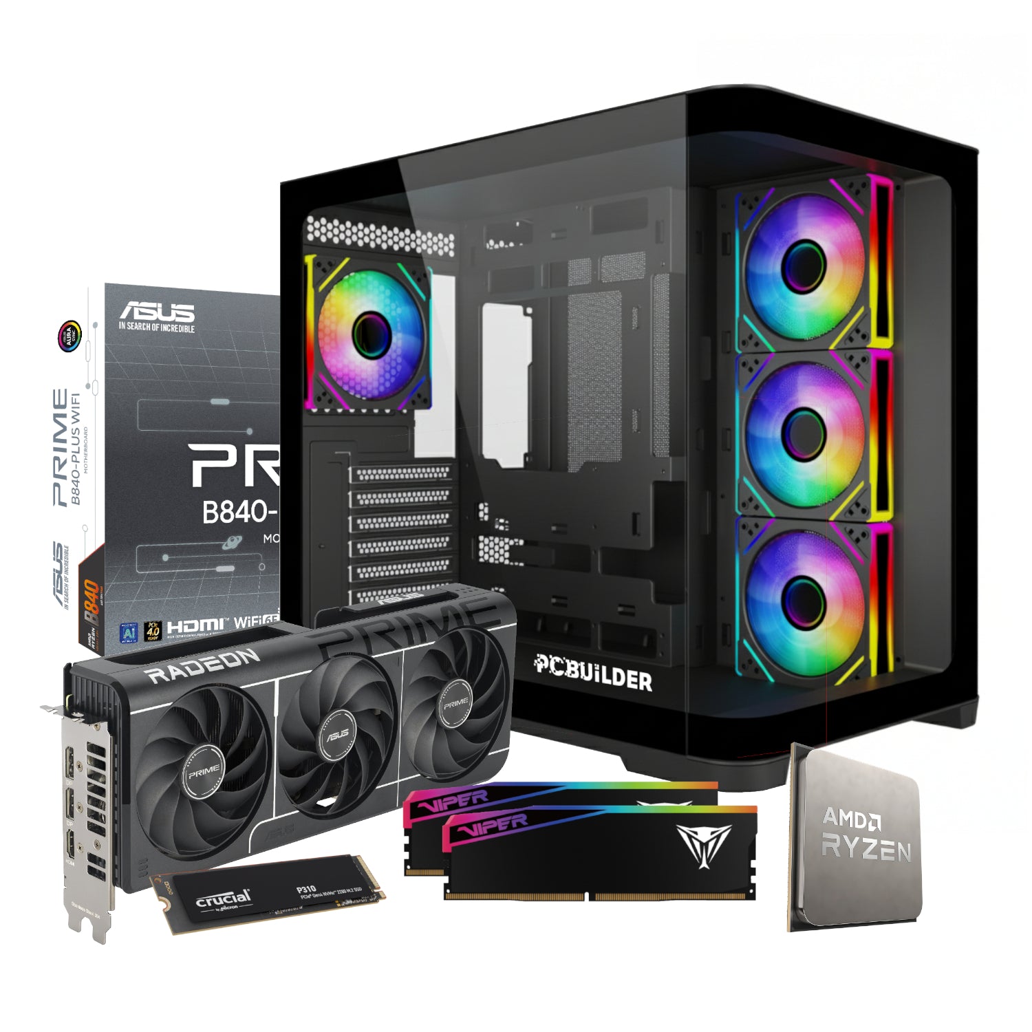 PCBuilder Ryzen 5 7600 SEEKER Windows 11 Gaming PC – image 2