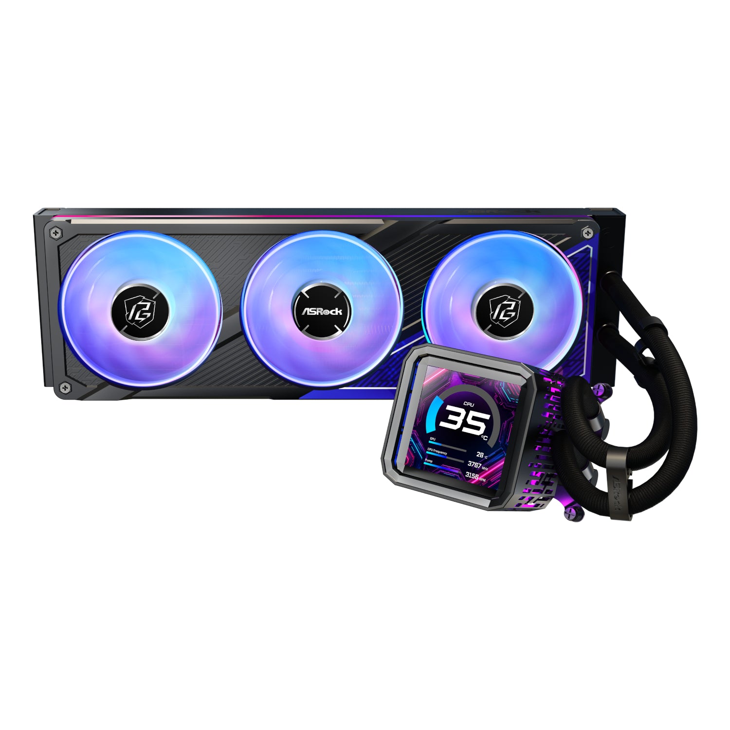 ASRock Phantom Gaming 360 LCD All-in-one Liquid CPU Cooler - Black – image 2