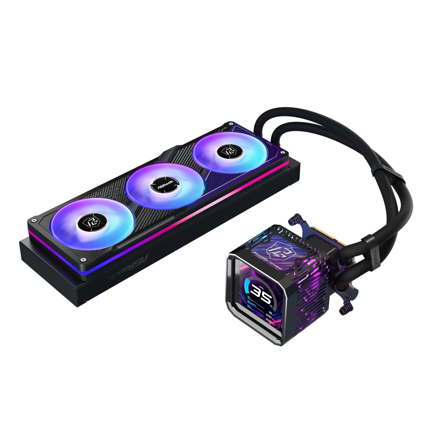 ASRock Phantom Gaming 360 LCD All-in-one Liquid CPU Cooler - Black – image 3