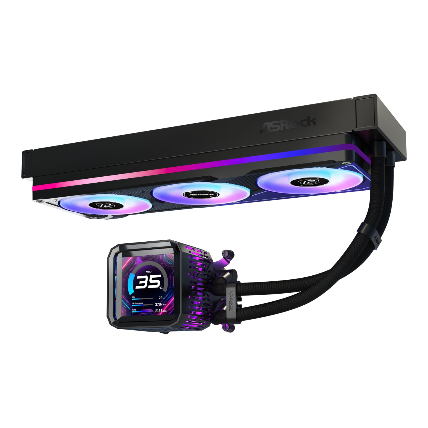 ASRock Phantom Gaming 360 LCD All-in-one Liquid CPU Cooler - Black – image 4