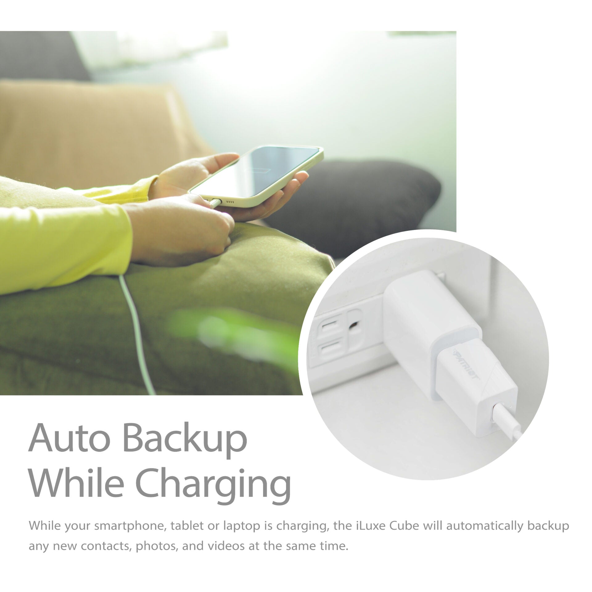 Patriot iLuxe Cube 256GB Type-C Smart Backup Solution - White – image 5