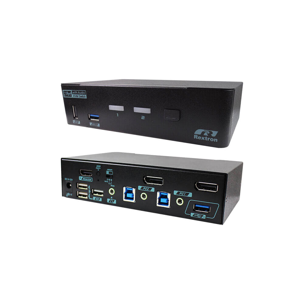 REXTRON 4K - 2 PORT (DP) TO HDMI OUT KVM SWITCH