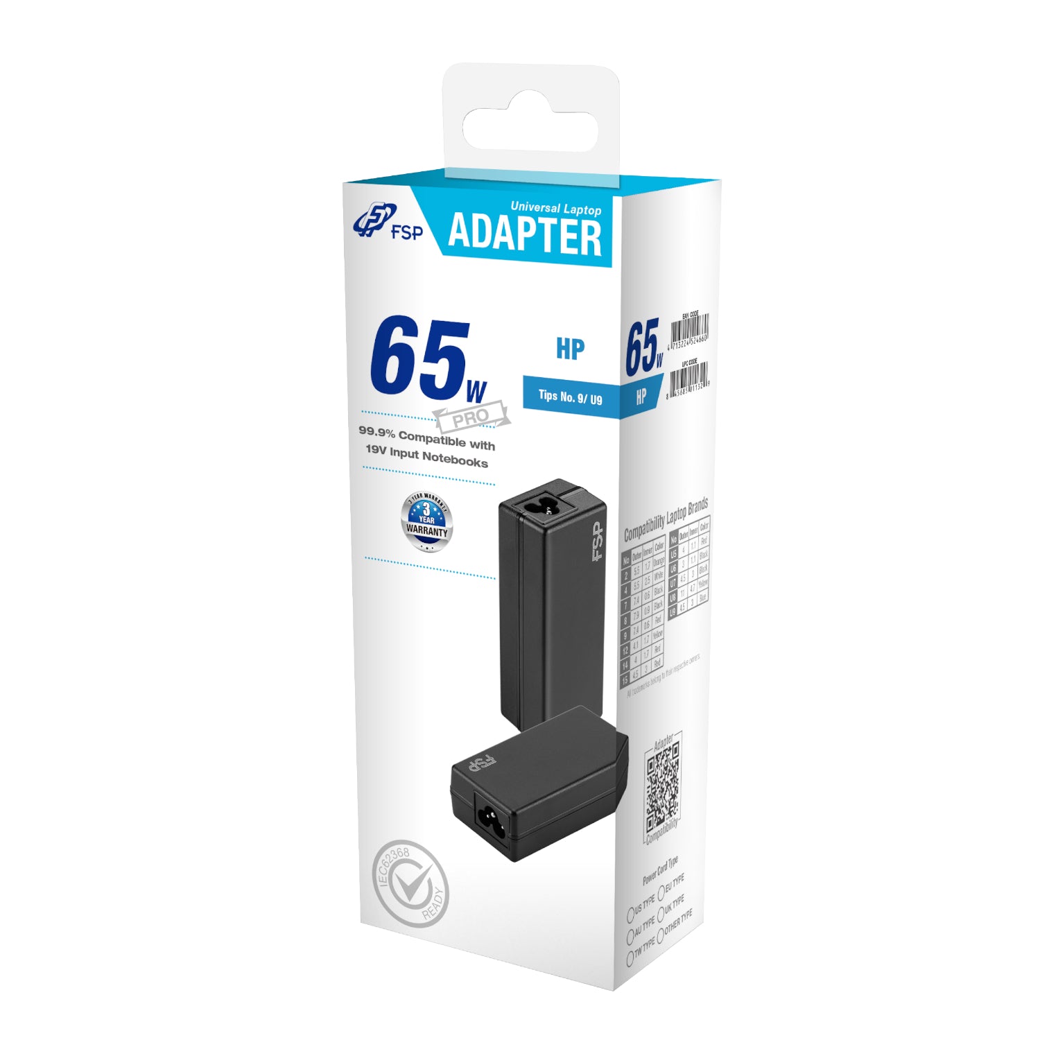 FSP PRO 65W Universal Laptop Adapter – HP – image 5