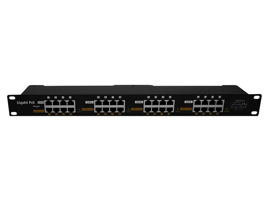 16 Port Gigabit Passive PoE Injector