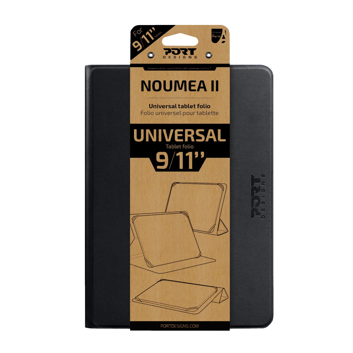 Port Designs Noumea II Universal 9/11" Tablet Folio – Black – image 2