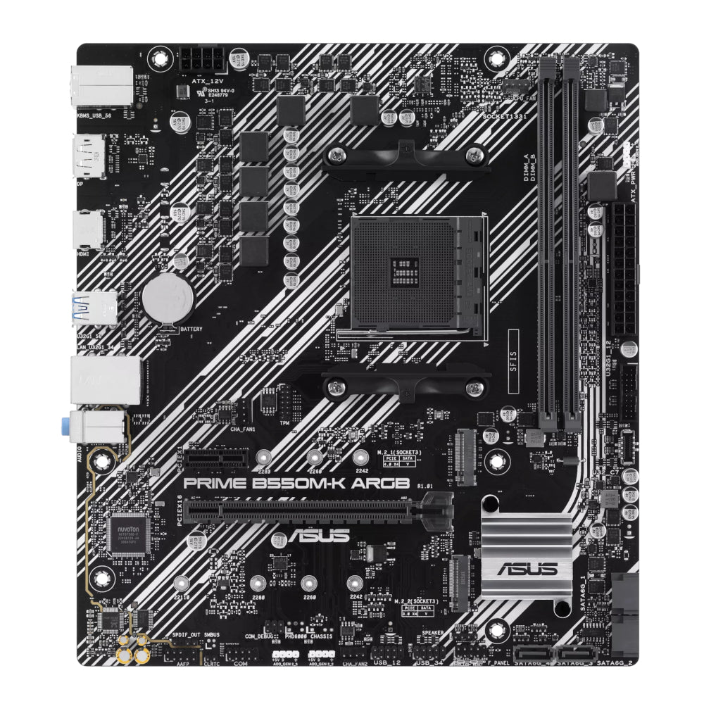 Asus PRIME B550M-K ARGB AM4 M-ATX Motherboard – image 2