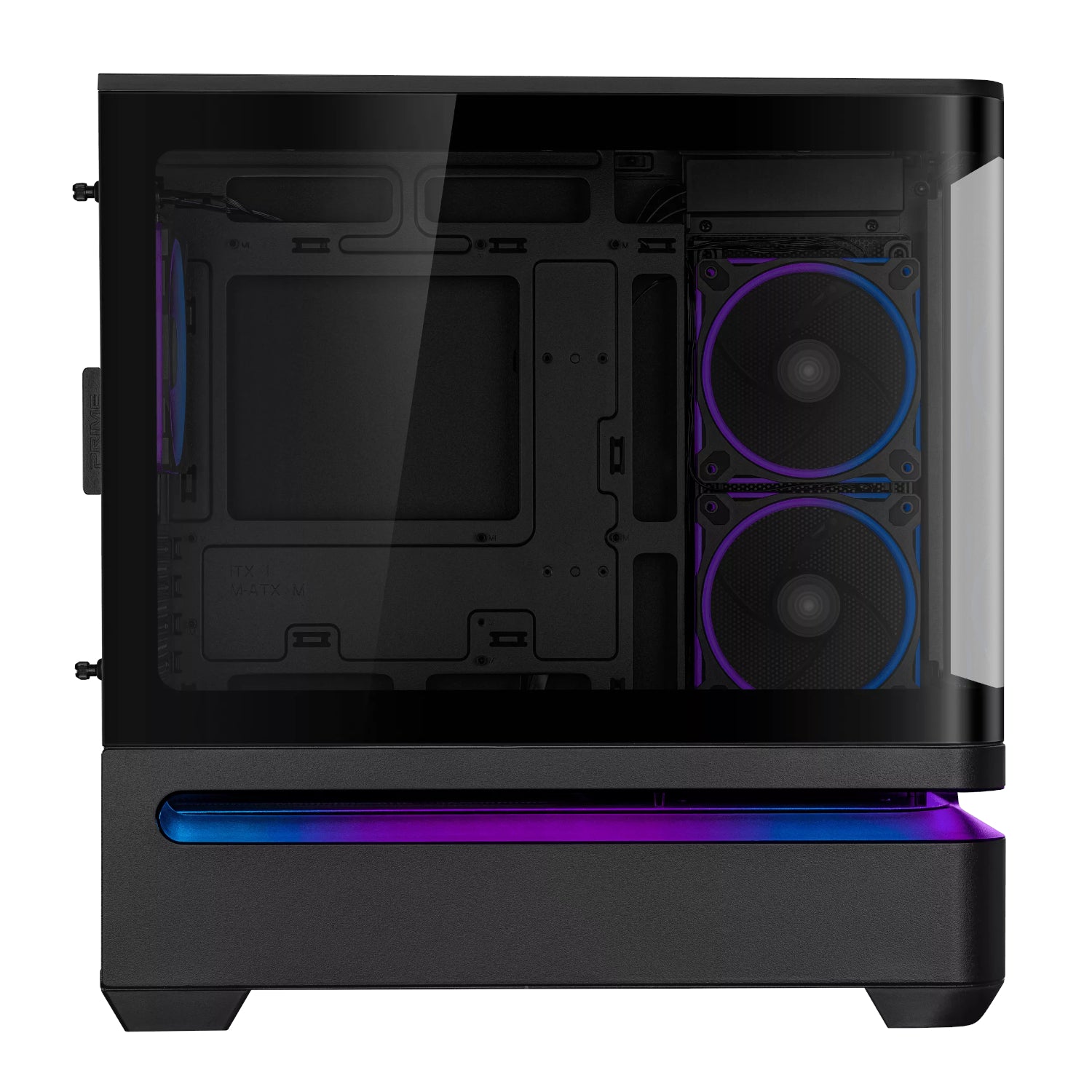 Asus Prime AP202 ARGB Curved Tempered Glass Micro-ATX Chassis – Black – image 5