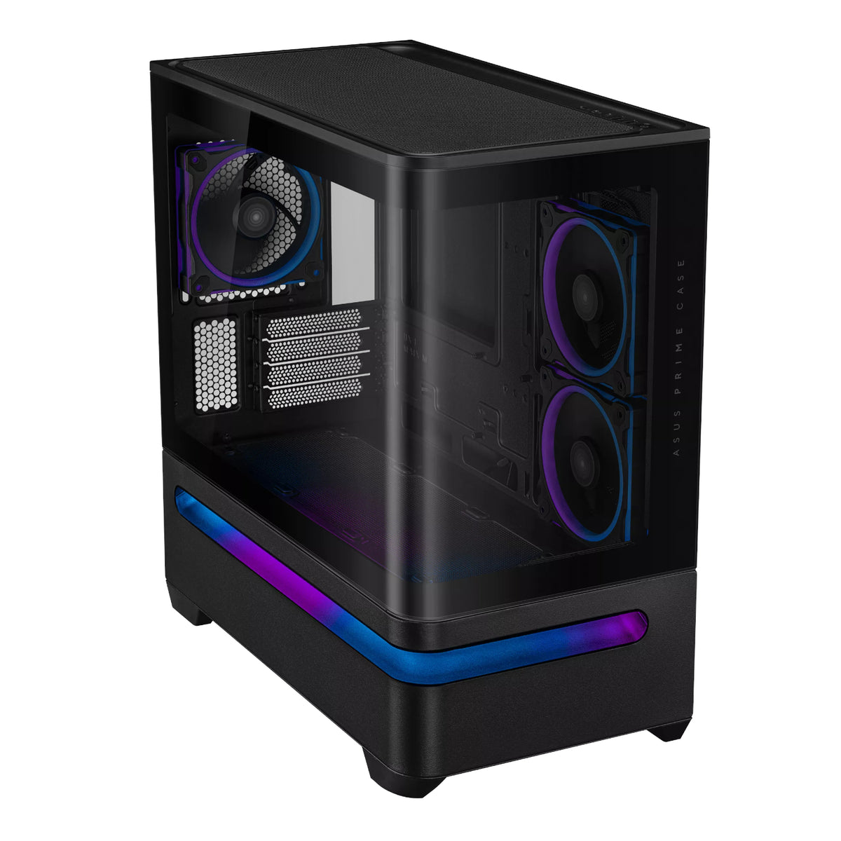 Asus Prime AP202 ARGB Curved Tempered Glass Micro-ATX Chassis – Black – image 4