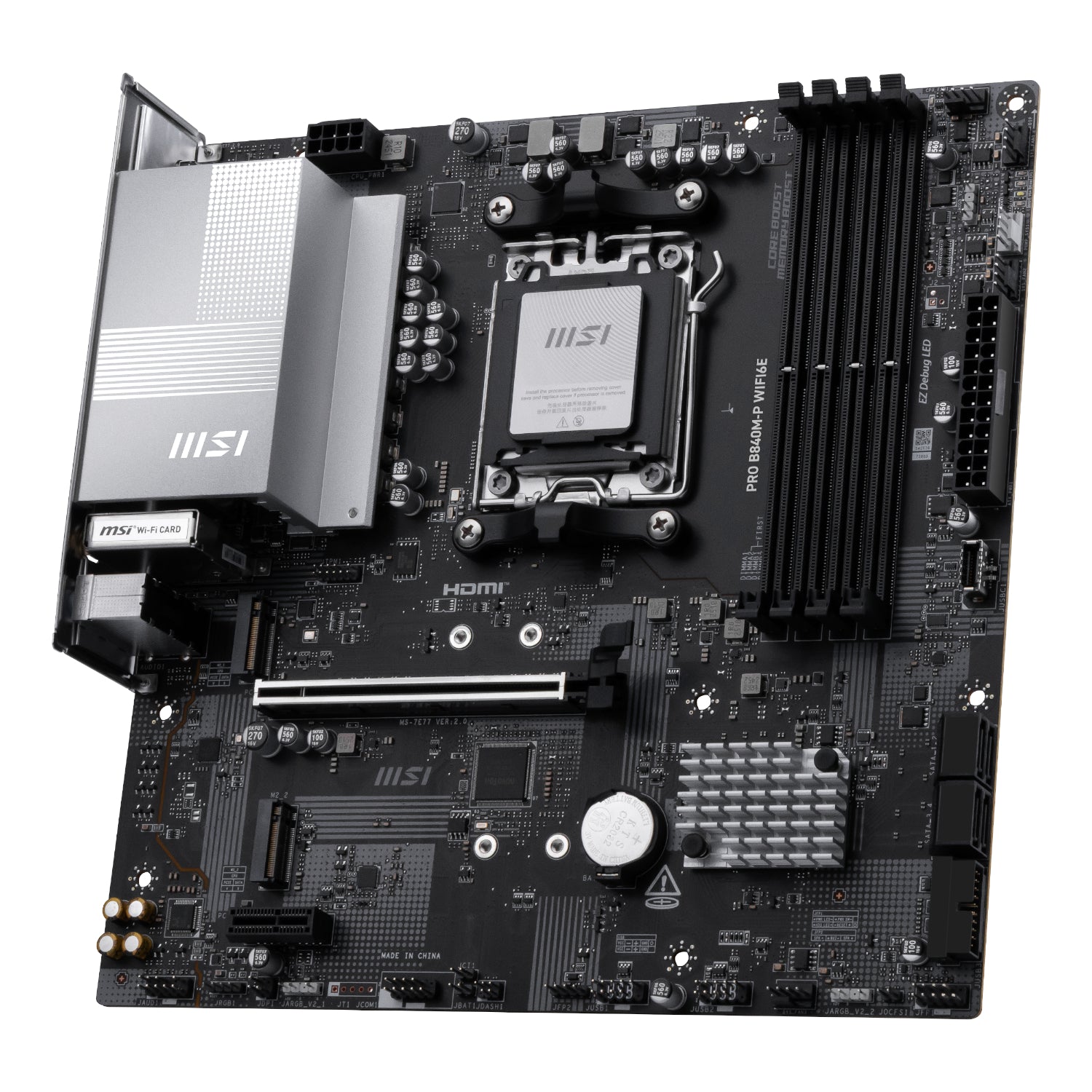 MSI PRO B840M-P Wi-Fi 6E AMD AM5 MATX Gaming Motherboard - image 4