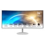 MSI PRO MP341CQ Professional Monitor 3440×1440 (UWQHD) VA 1ms 100Hz HDMI White