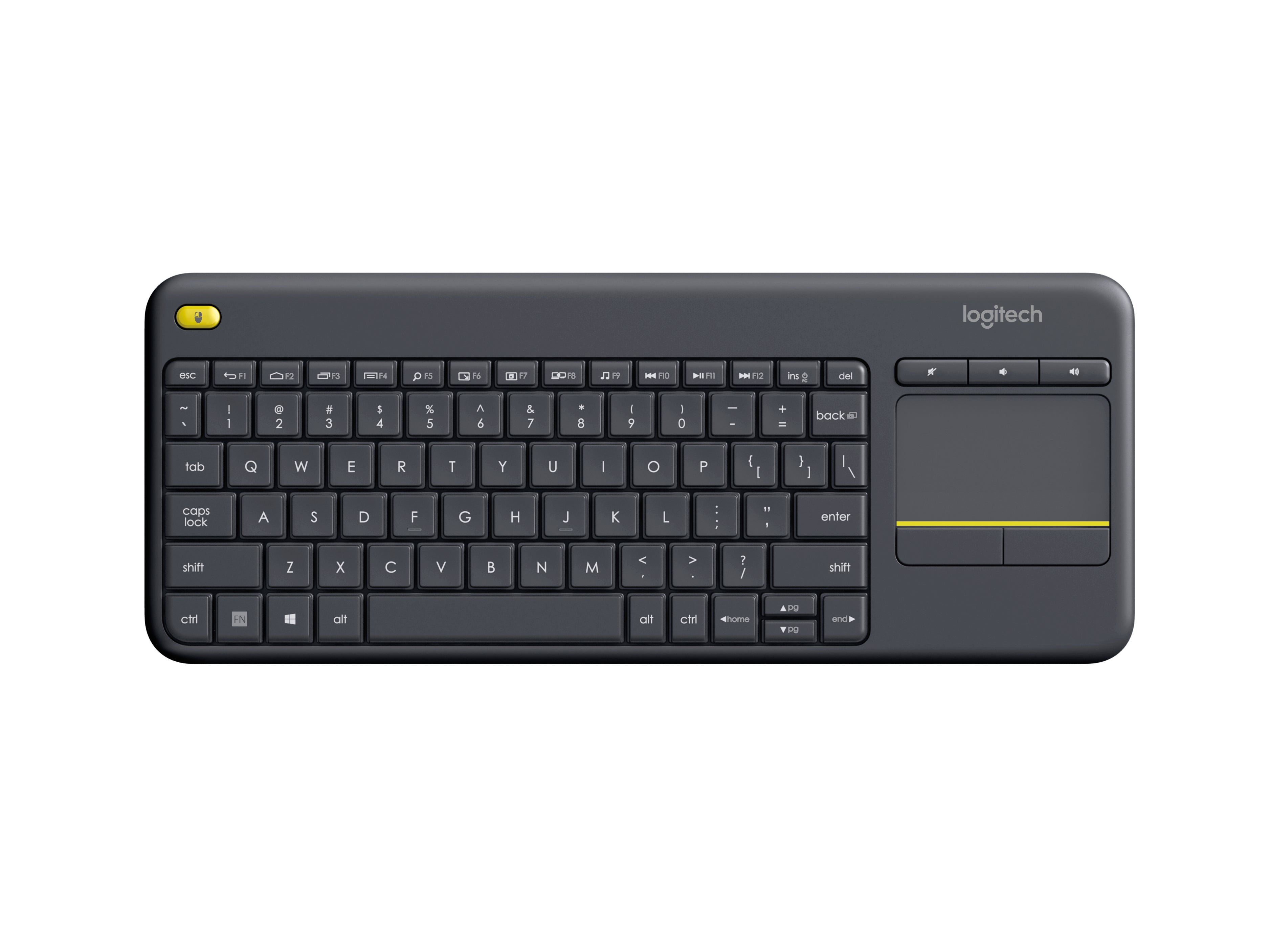 Logitech K400 Plus - Wireless Keyboard - Touchpad - Black - USB
