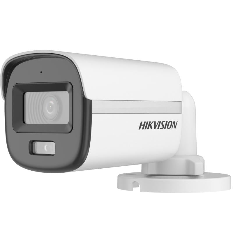 Hikvision 2 MP Analogue  Smart Hybrid Light with ColorVu Fixed Mini Bullet Camera  2.8mm  20m IR  20m WL  Built-in Mic