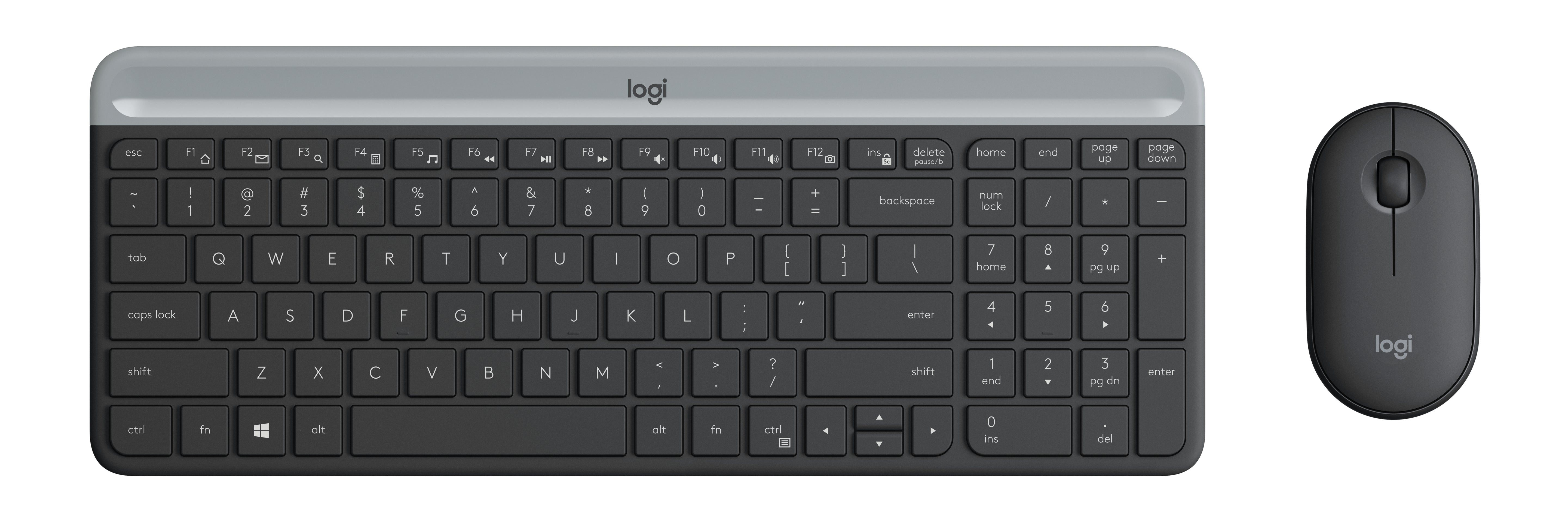 Logitech MK470 - Wireless Keyboard and Mouse combo - Graphite - Slimline - USB