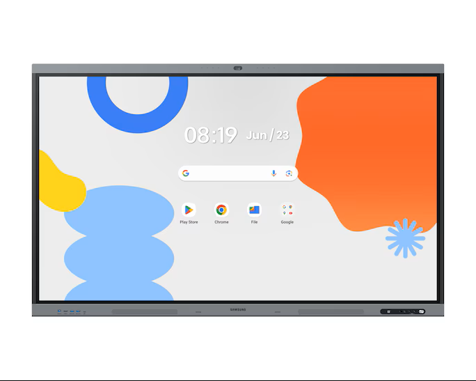 SAMSUNG 86" Android Interactive Display  Android 14 EDLA Certified  Resolution: 3840 x 2160  UHD  400nit Brightness  Build in Speakers  HDMI out  40 PTS touch  Wi-Fi & BT  Built-in Camera 7 YEAR ONSITE WARRANTY
